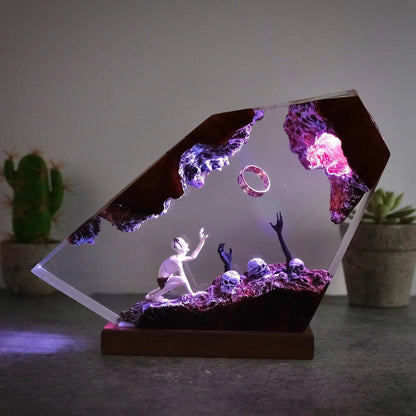 Forged Ring Resin Lamp – Handcrafted Fantasy Night Light