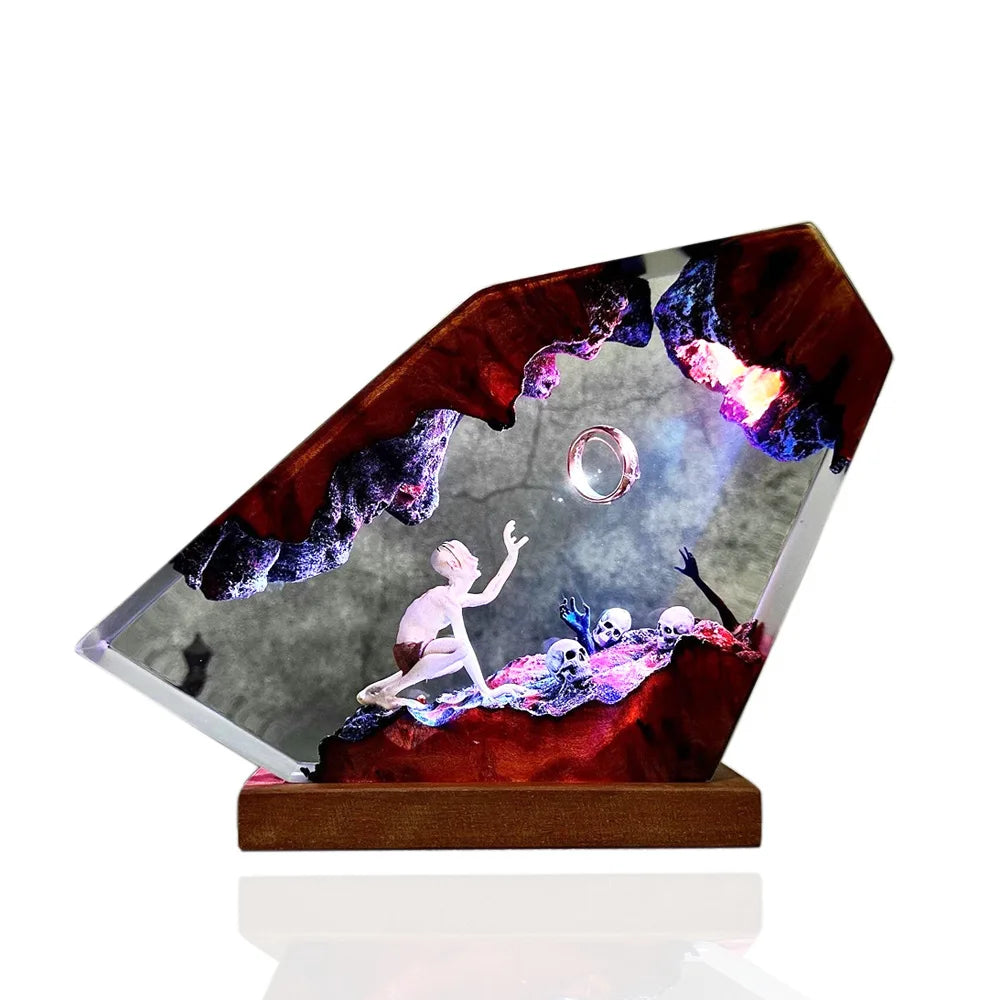 Forged Ring Resin Lamp – Handcrafted Fantasy Night Light