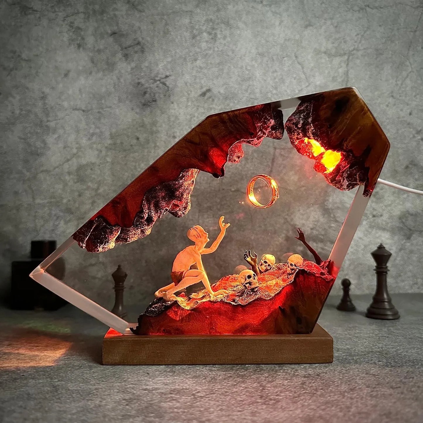 Forged Ring Resin Lamp – Handcrafted Fantasy Night Light