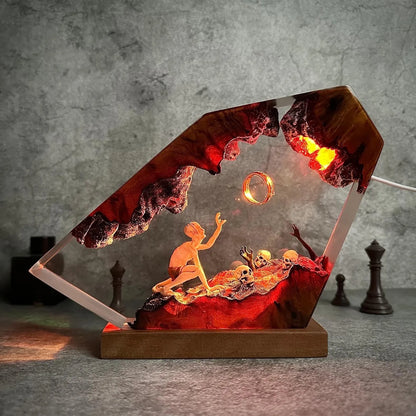 Forged Ring Resin Lamp – Handcrafted Fantasy Night Light