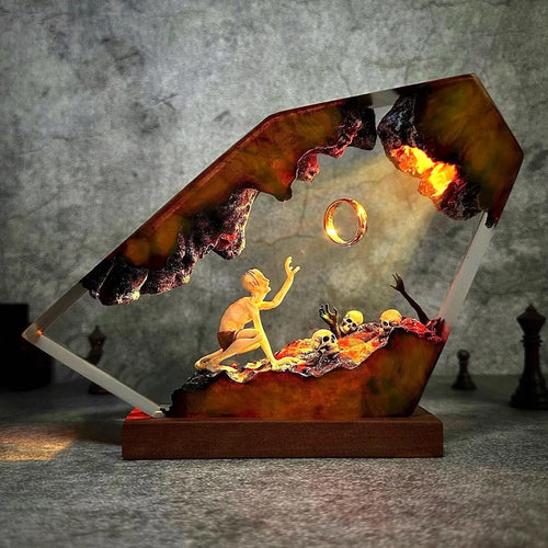 Forged Ring Resin Lamp – Handcrafted Fantasy Night Light